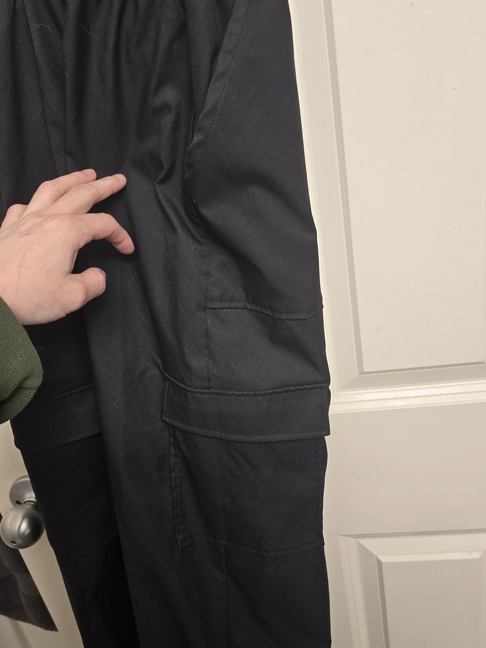HALARA Black Cargo-Style Jumpsuit with Pocket Panels